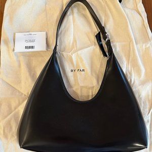 BY FAR Amber Bag, Semi-Patent Leather, Black